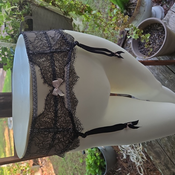 Victoria's Secret Black And Pink Lace Garter Belt - Picture 3 of 14